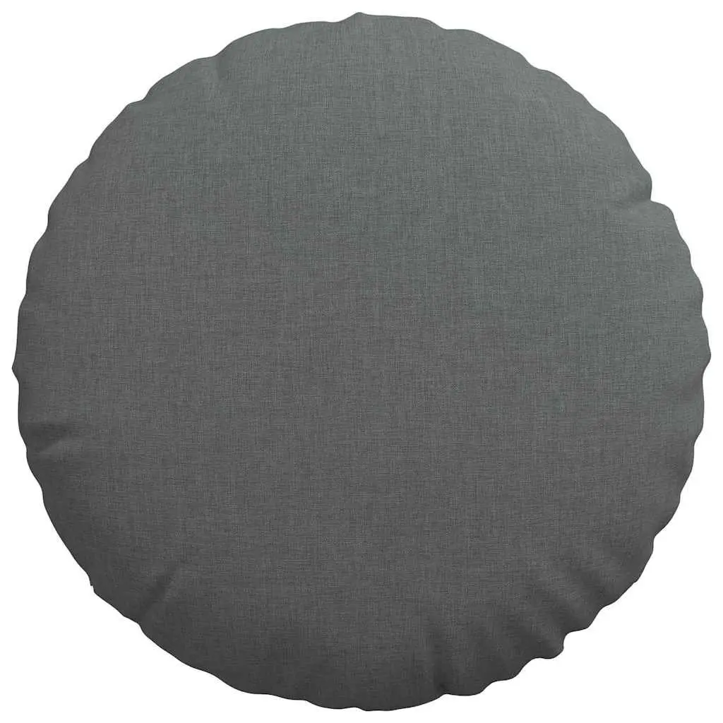 Seat Cushions Fabric Round 40cm Dark Grey 2 pcs Indoor Chair Sofa Cushion Decor