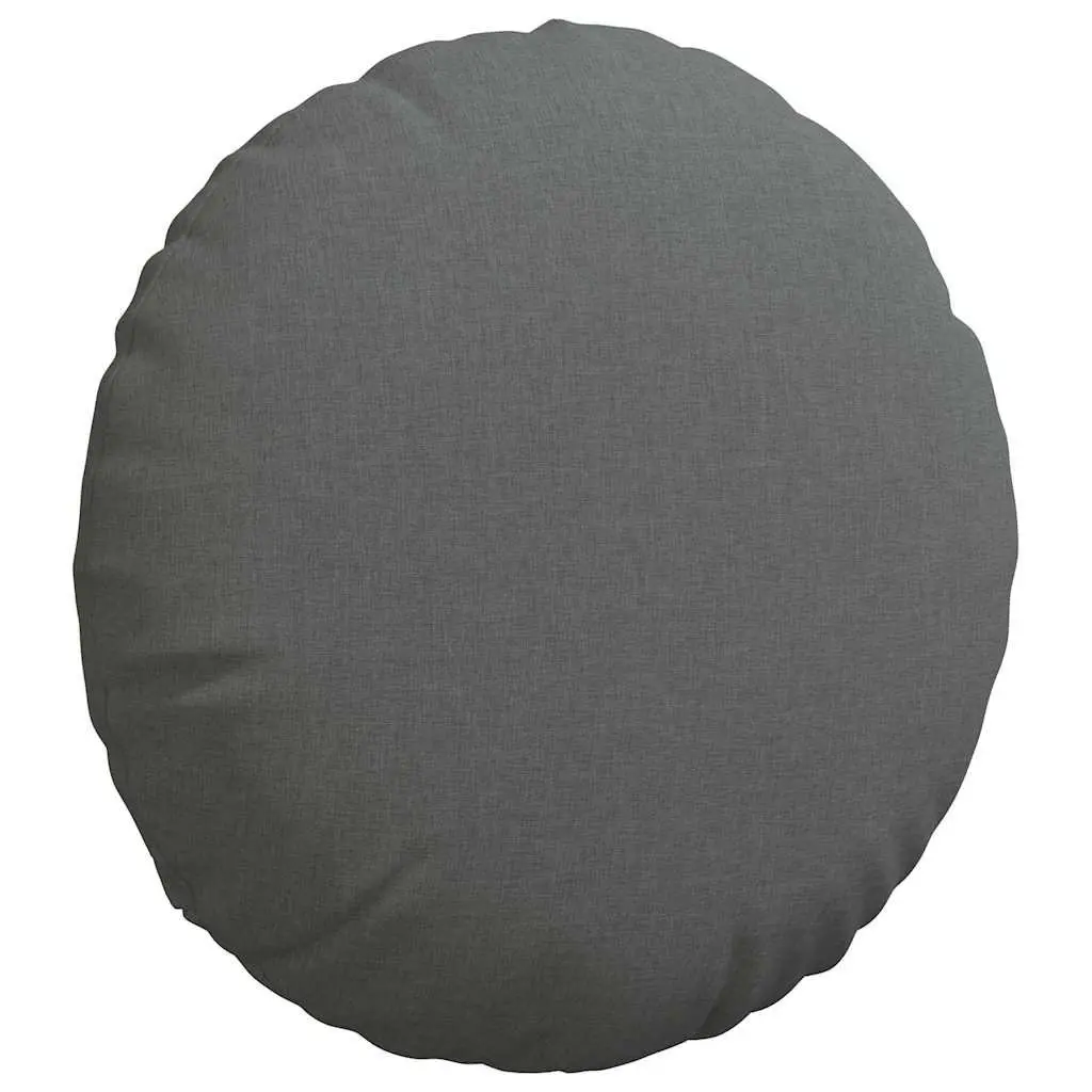 Seat Cushions Fibre Filling Round Ø50 x 19 cm Dark Grey Machine Washable Indoor 2 pcs