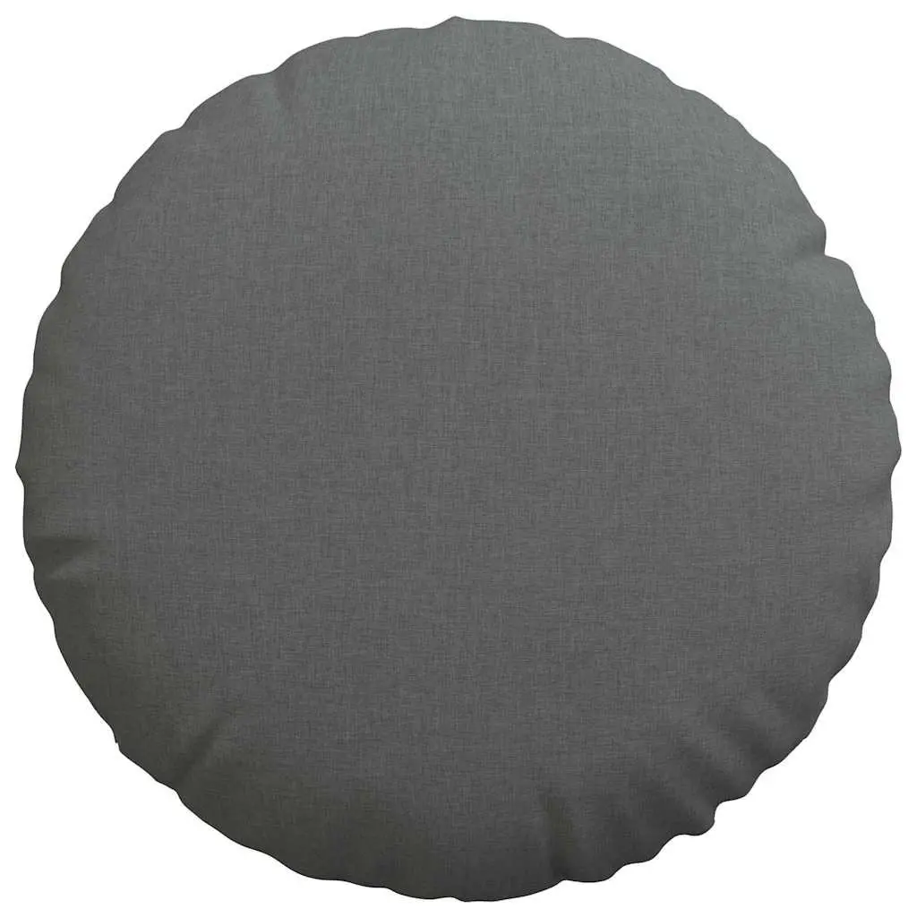 Seat Cushions Fibre Filling Round Ø50 x 19 cm Dark Grey Machine Washable Indoor 2 pcs