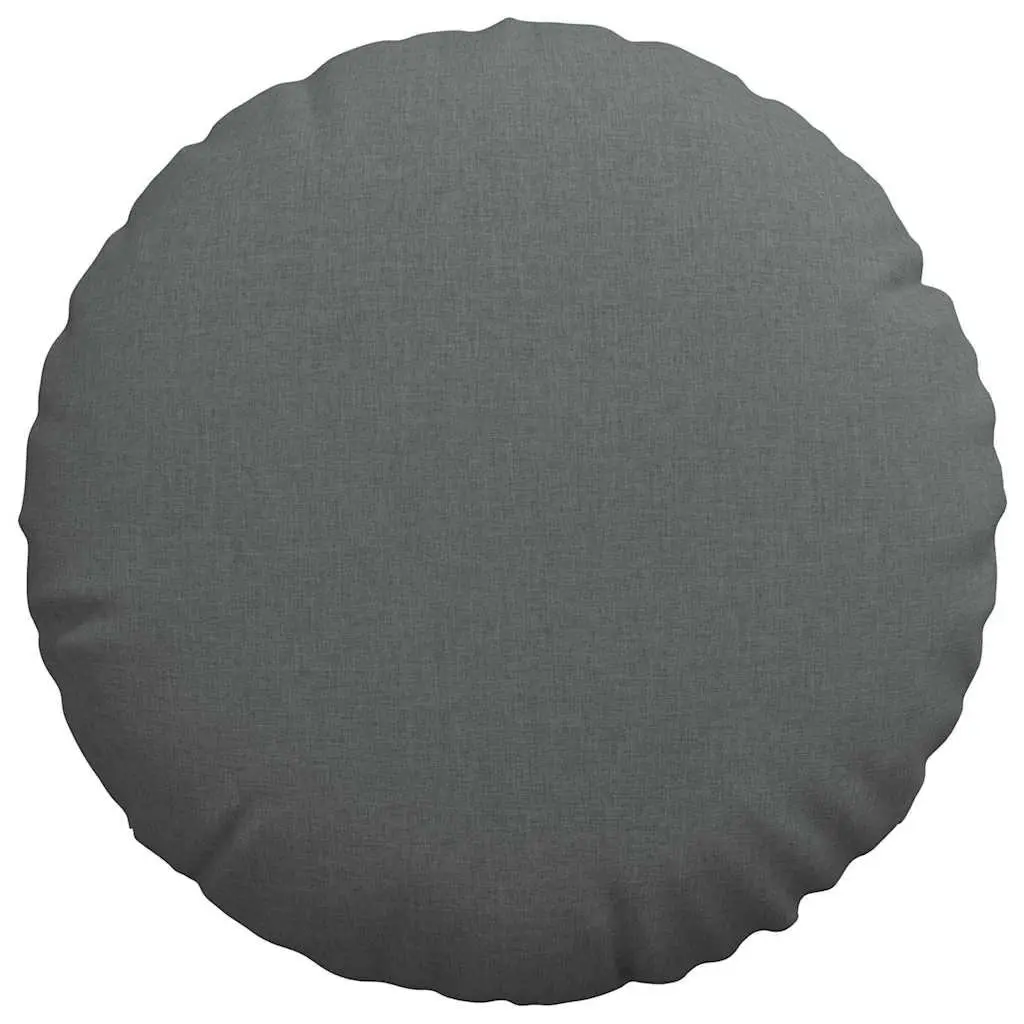 Round Seat Cushions 2 pcs Grey Ø60 x 21 cm Fabric Indoor Chair Sofa Pad