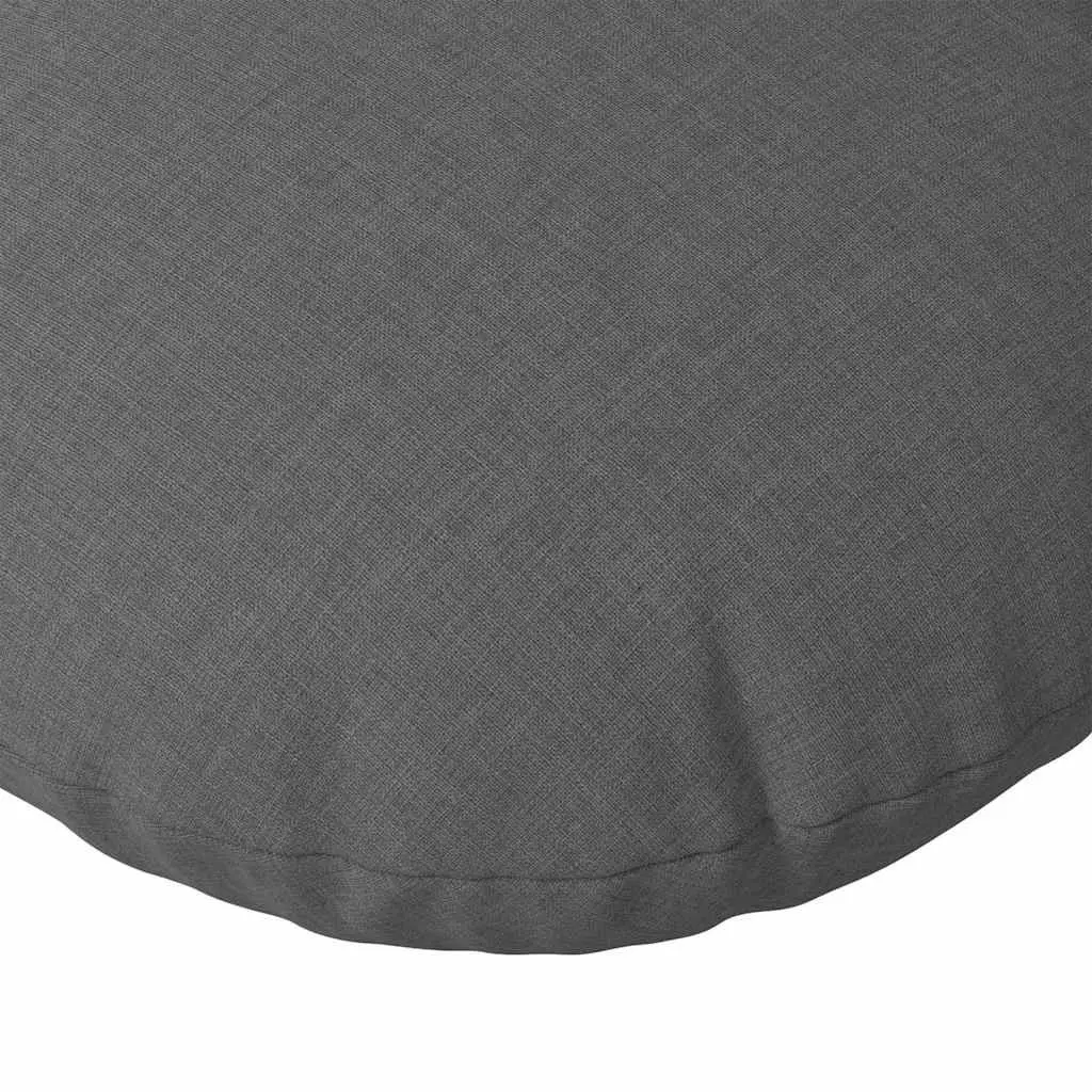 Round Seat Cushions 2 pcs Grey Ø60 x 21 cm Fabric Indoor Chair Sofa Pad