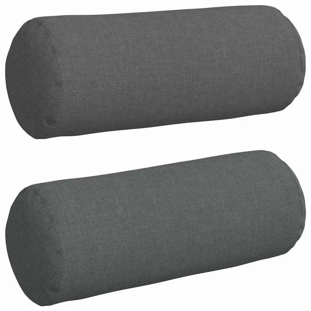 Bolster Pillows Polyester Fabric 15cm x 40cm Dark Grey 2 pcs