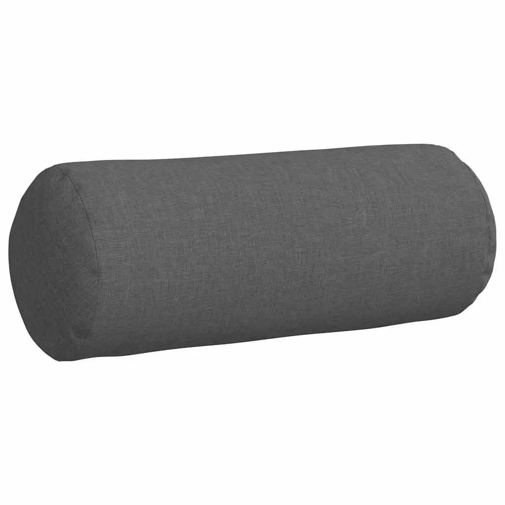 Bolster Pillows Polyester Fabric 15cm x 40cm Dark Grey 2 pcs