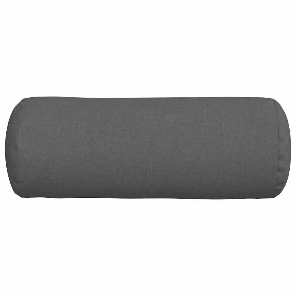 Bolster Pillows Polyester 25 x 70 cm Grey 2 pcs Cylindrical Cushions Removable Covers
