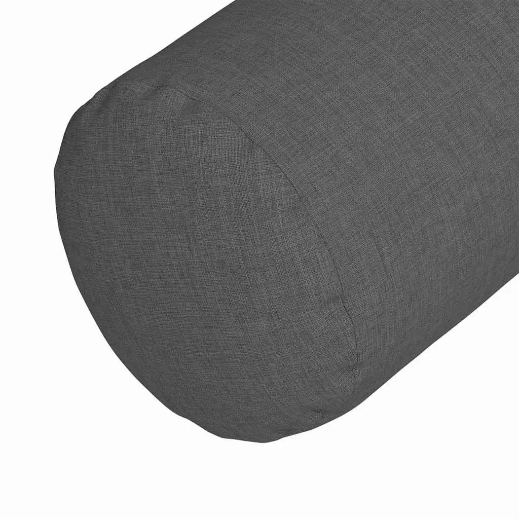 Bolster Pillows Polyester 25 x 70 cm Grey 2 pcs Cylindrical Cushions Removable Covers
