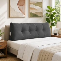 Versatile Back Pillow Grey 120x24x50cm for Home Comfort