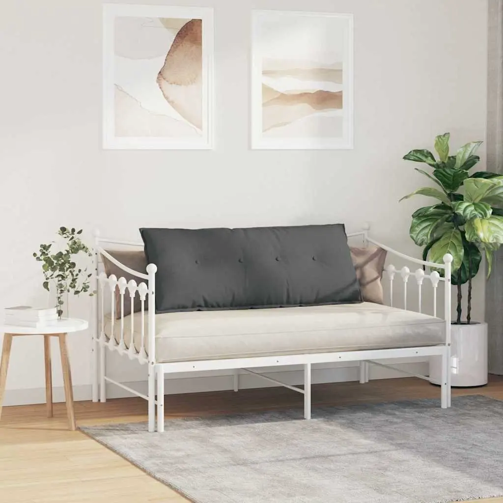 Back Cushion Indoor Lumbar Support Dark Grey 120x19x50cm Soft Fabric with Zipper Closure