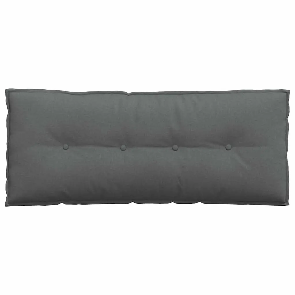 Back Cushion Indoor Lumbar Support Dark Grey 120x19x50cm Soft Fabric with Zipper Closure
