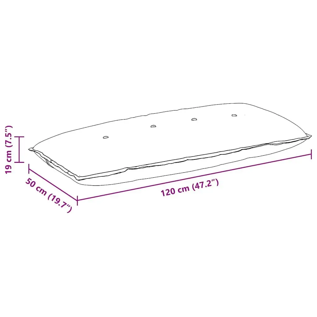 Back Cushion Indoor Lumbar Support Dark Grey 120x19x50cm Soft Fabric with Zipper Closure