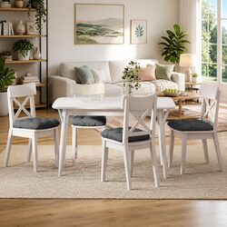 Versatile 4-Piece Grey Seat Cushion Set for Home Use