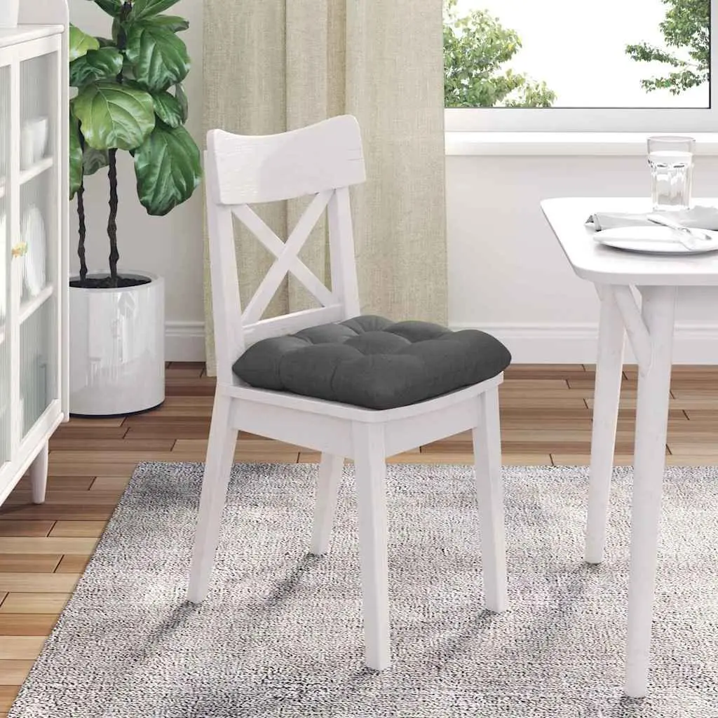 Seat Cushions Soft Fabric 40x40x12 cm Grey Modern Indoor Chair Sofa Cushion Set 4 Piece