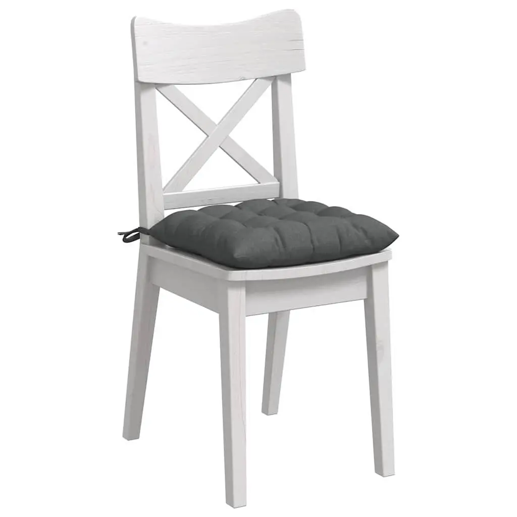 Seat Cushions Grey Square Soft Breathable Fabric 40x40x6cm 4 Pieces Indoor Home Decor