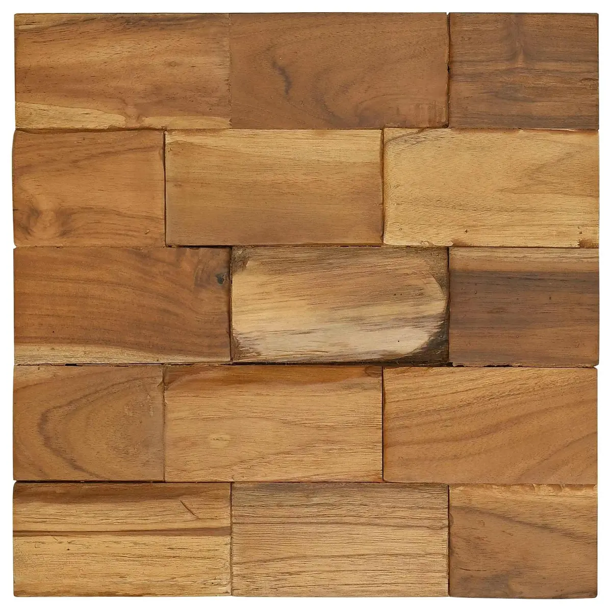 Rectangular Stool Solid Teak Wood Brown Compact Hidden Storage for Bedroom Lounge Entryway