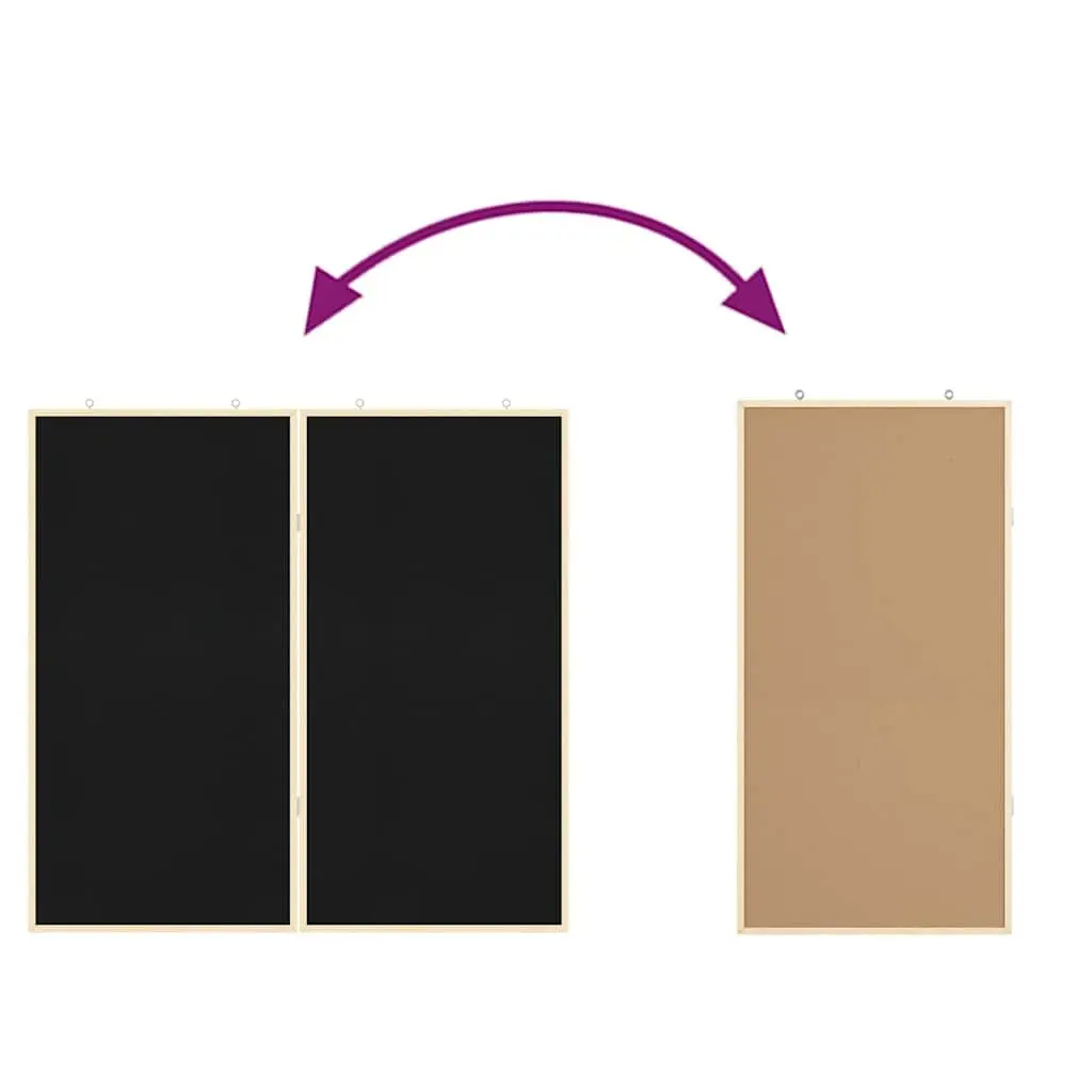 Bulletin Board Foldable Pine Wood 100x100cm Black