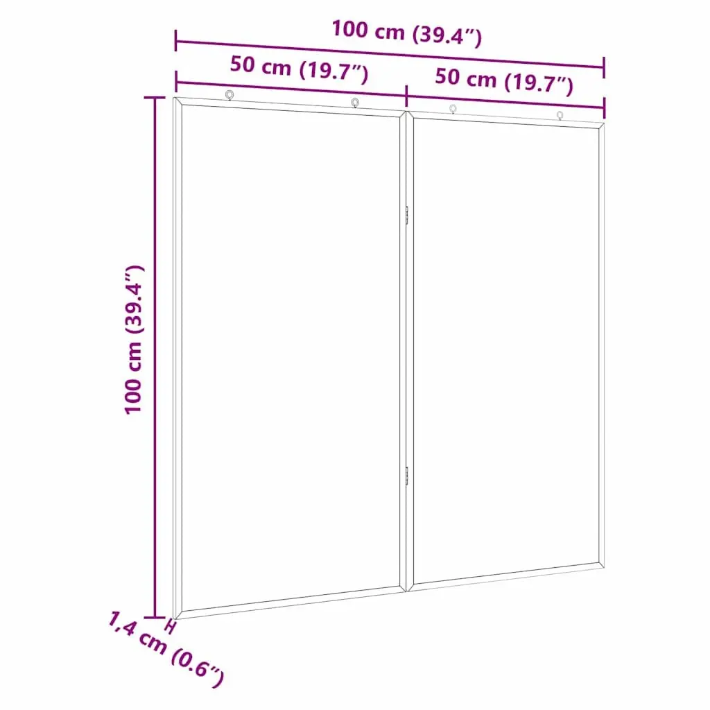 Bulletin Board Foldable Pine Wood 100x100cm Black