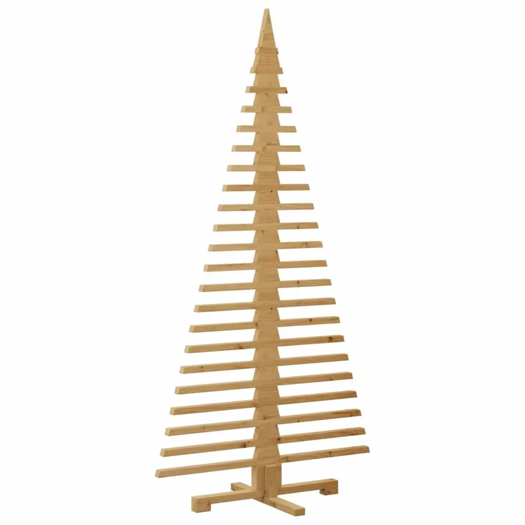 Wooden Christmas Tree Solid Pine 180cm Brown Adjustable Branches DIY