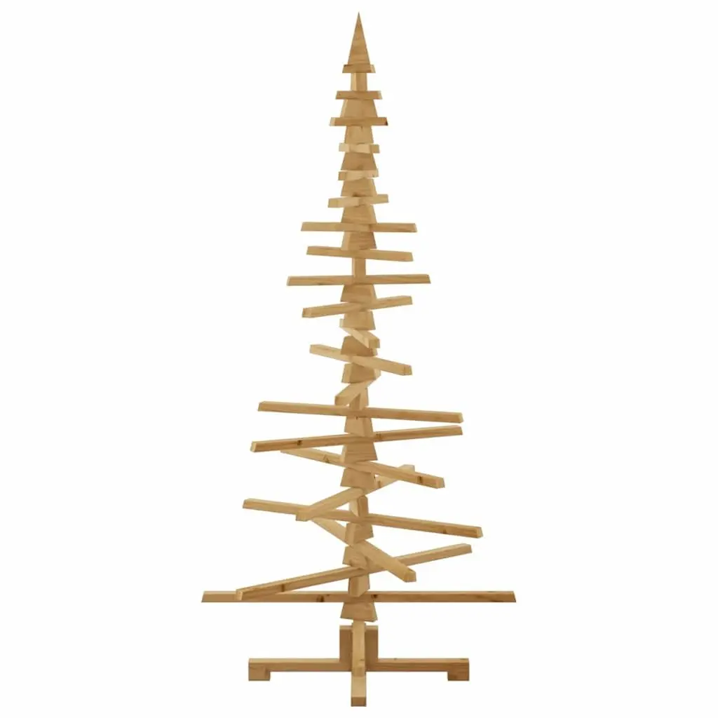Wooden Christmas Tree Solid Pine 180cm Brown Adjustable Branches DIY