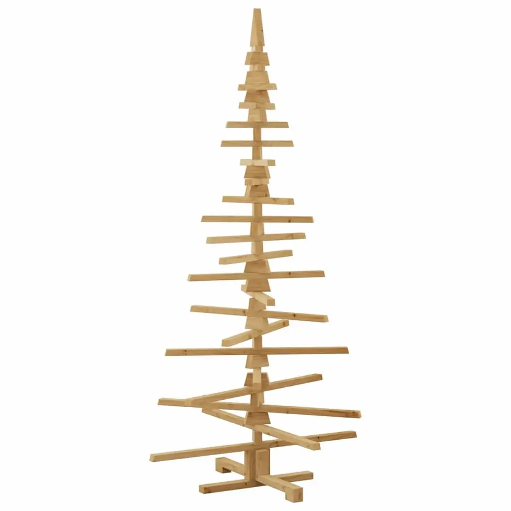 Wooden Christmas Tree Solid Pine 180cm Brown Adjustable Branches DIY