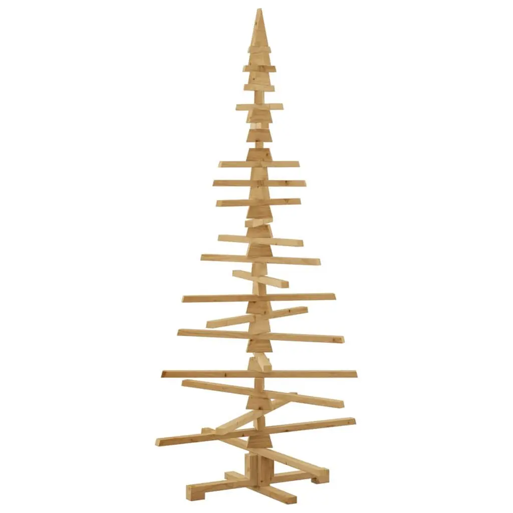 Wooden Christmas Tree Solid Pine 180cm Brown Adjustable Branches DIY