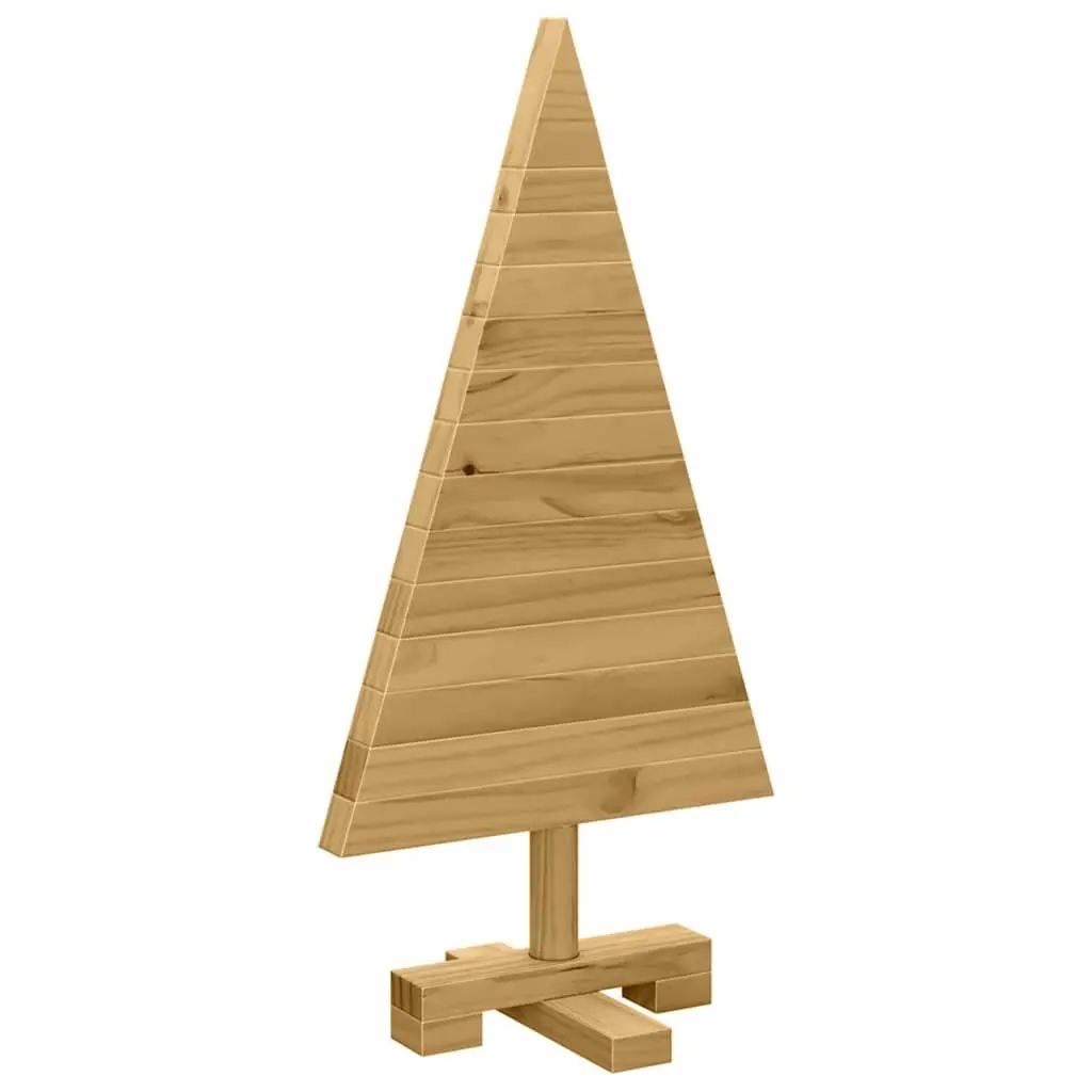 Wooden Christmas Tree Solid Pine 60cm Brown Seasonal Home Garden Decor
