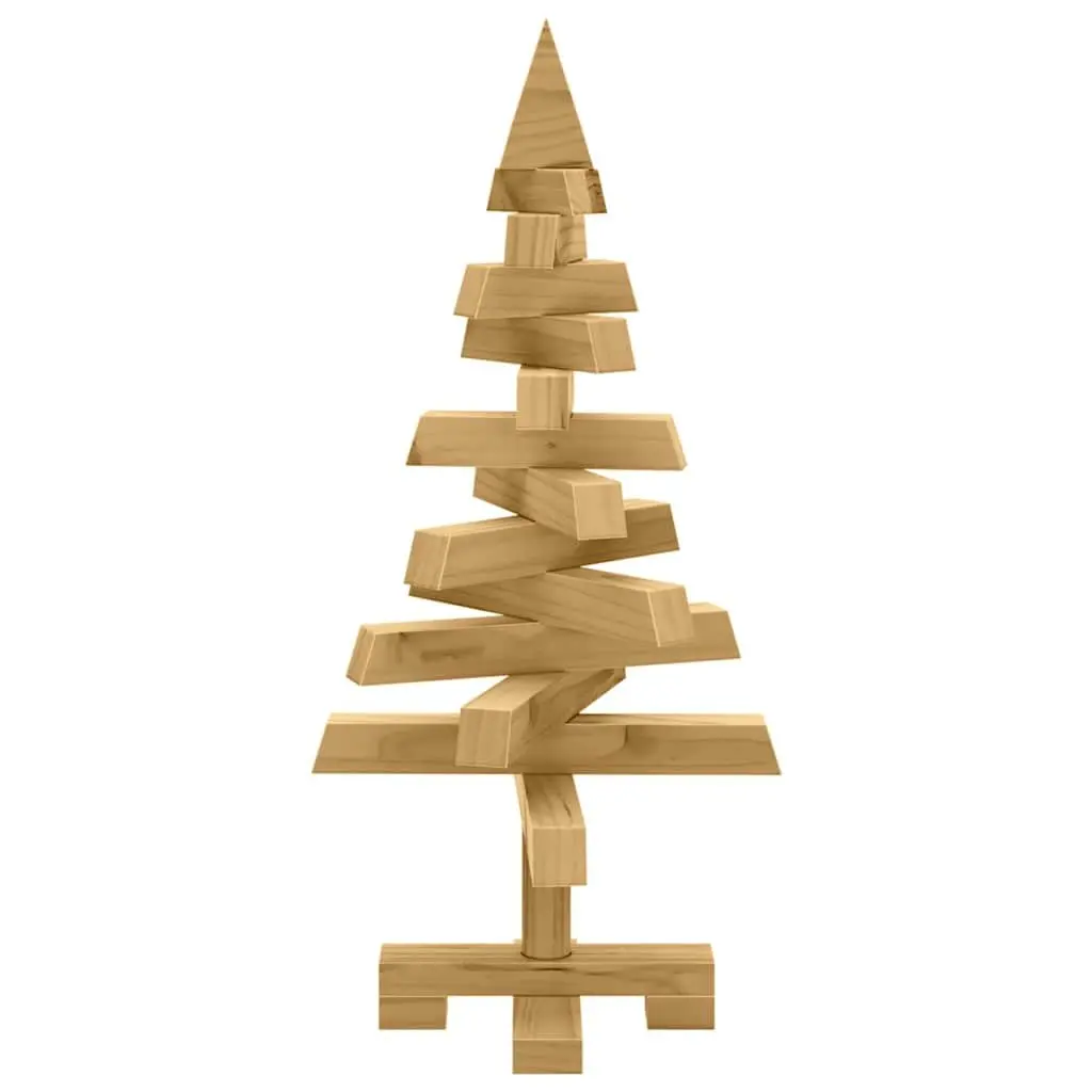 Wooden Christmas Tree Solid Pine 60cm Brown Seasonal Home Garden Decor