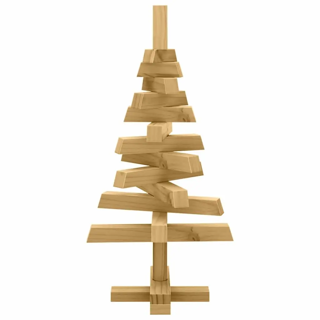 Wooden Christmas Tree Solid Pine 60cm Brown Seasonal Home Garden Decor