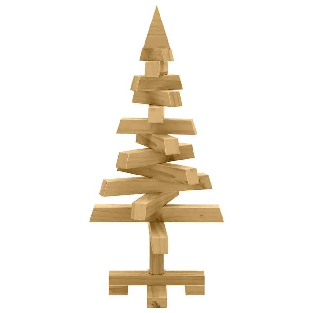 Wooden Christmas Tree Solid Pine 60cm Brown Seasonal Home Garden Decor