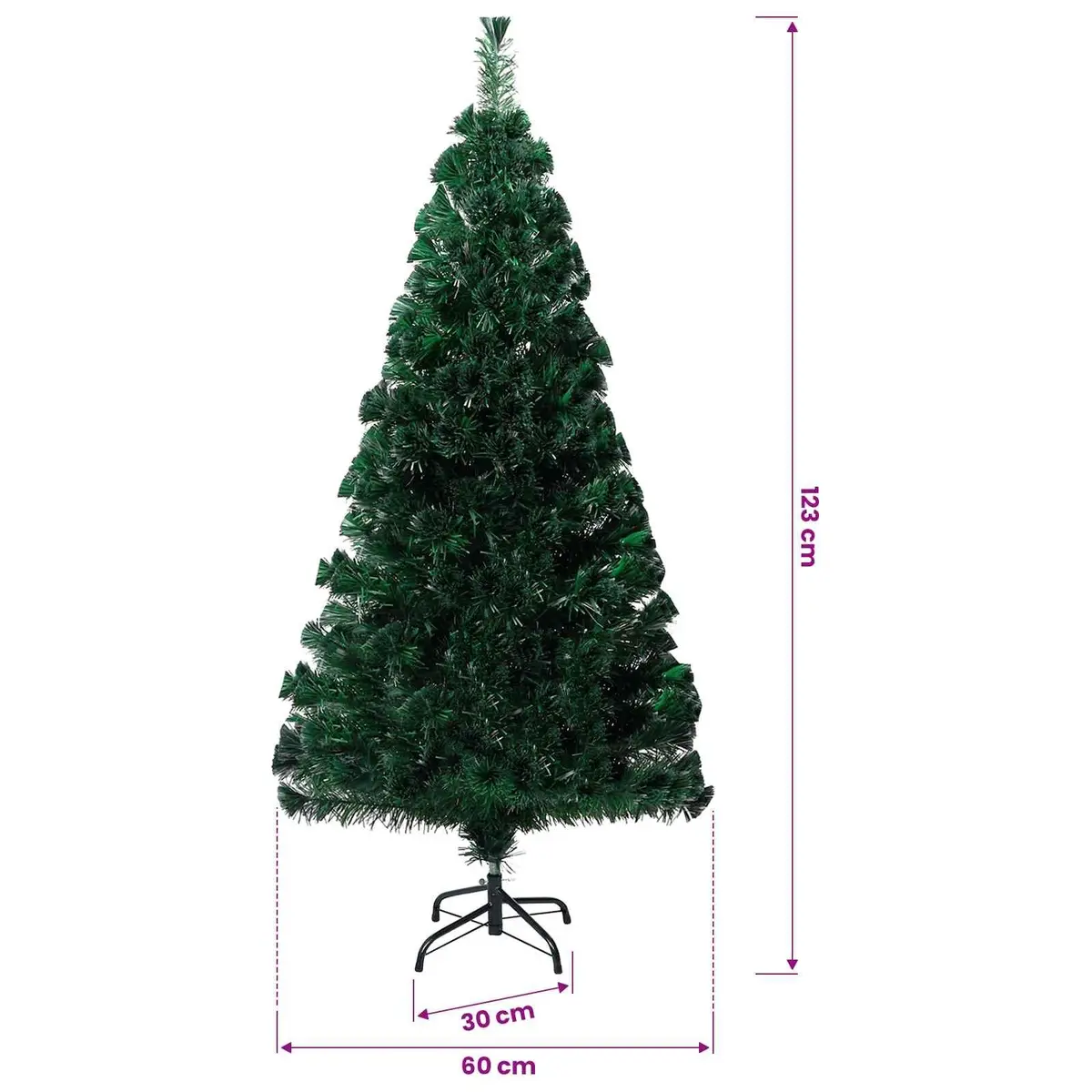 Christmas Tree Green PVC 123 cm Indoor Outdoor Lightweight with Stand 60 x 60 cm