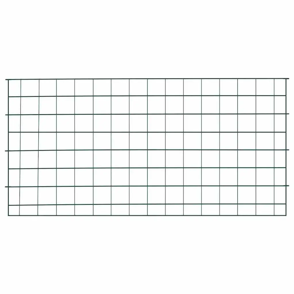 Steel Garden Panels Green 5 Piece Fence Set for Ponds and Terraces
