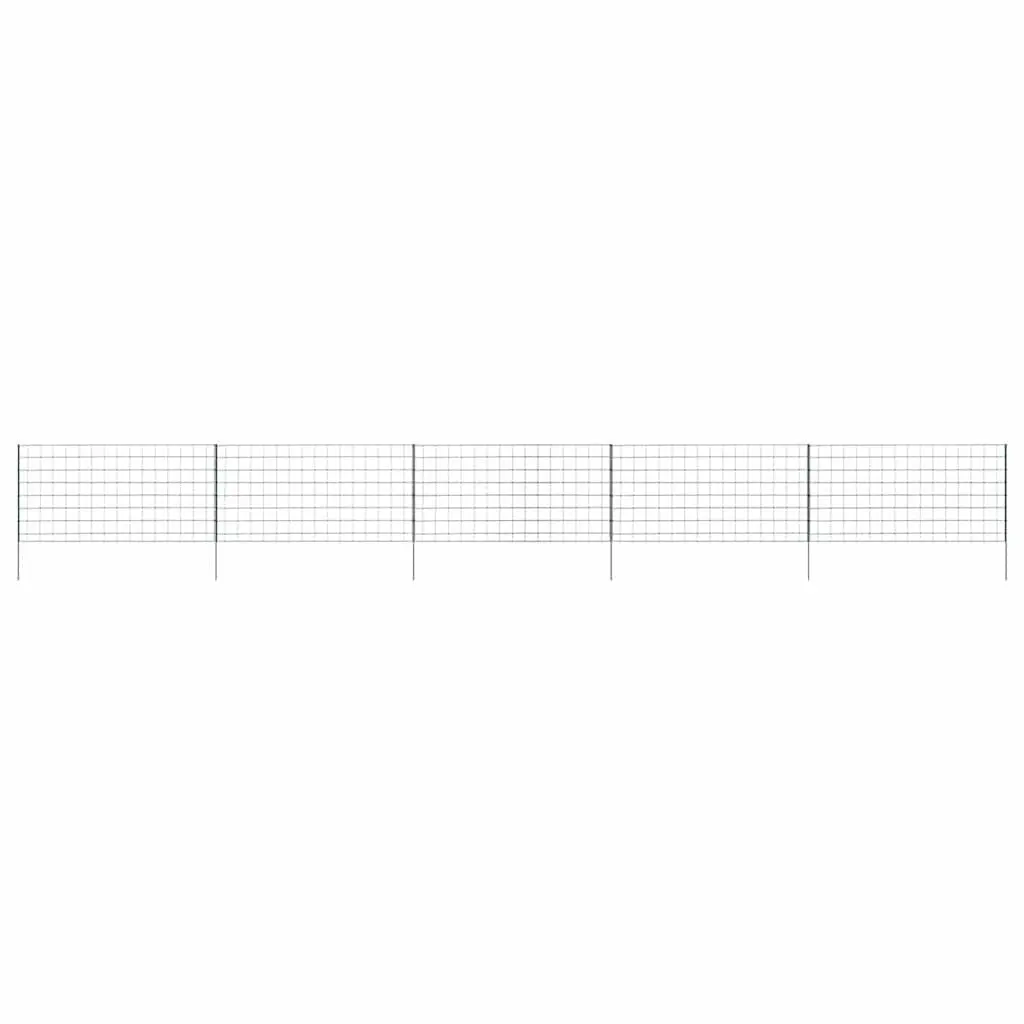 Steel Garden Panels Green 5 Piece Fence Set for Ponds and Terraces