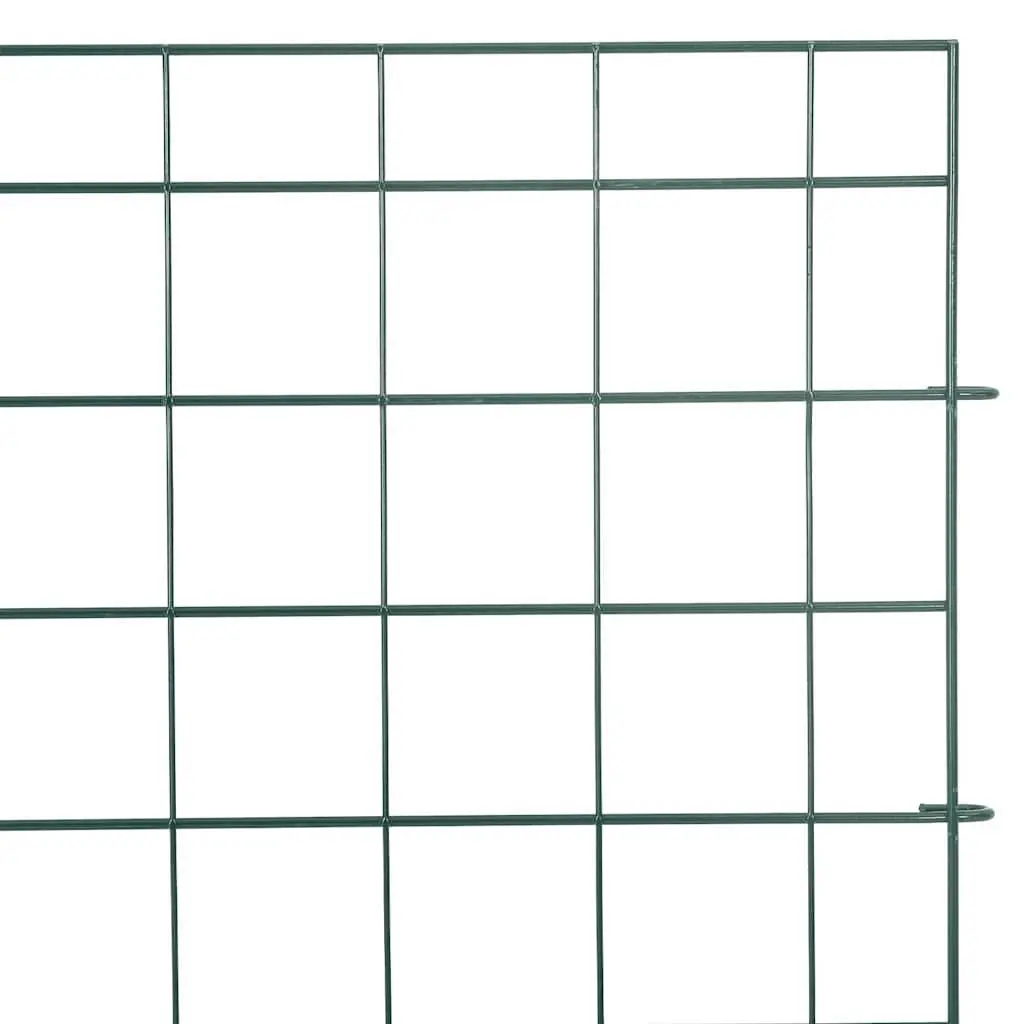 Steel Garden Panels Green 5 Piece Fence Set for Ponds and Terraces