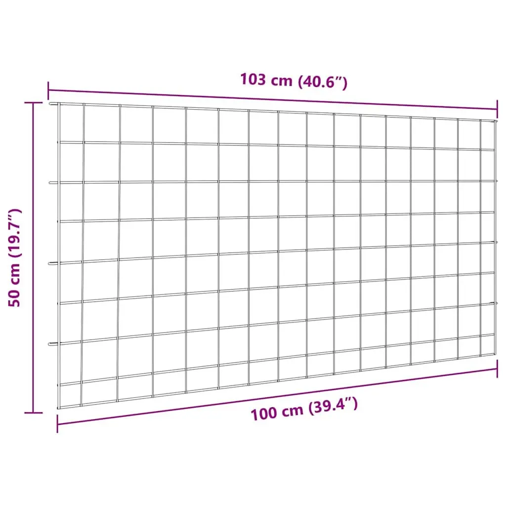 Steel Garden Panels Green 5 Piece Fence Set for Ponds and Terraces
