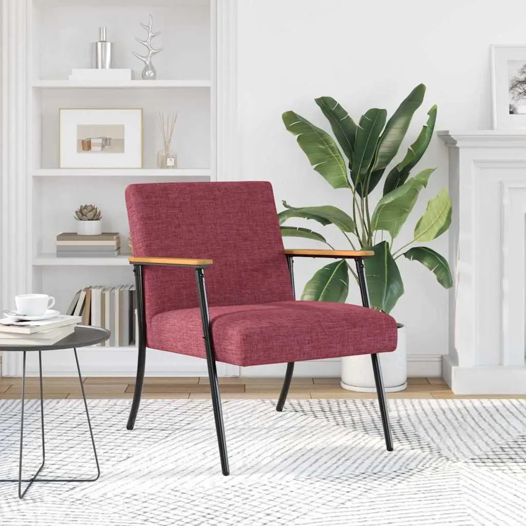 Armchair Red Fabric Modern Living Room Lounge Seat Comfortable Recliner Chair