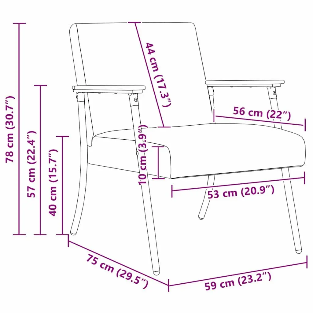 Armchair Red Fabric Modern Living Room Lounge Seat Comfortable Recliner Chair