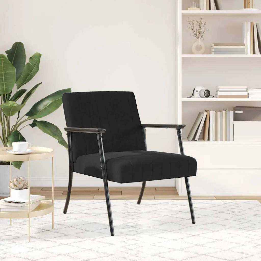 Black Velvet Armchair Modern Living Room Bedroom Lounge Chair Comfortable