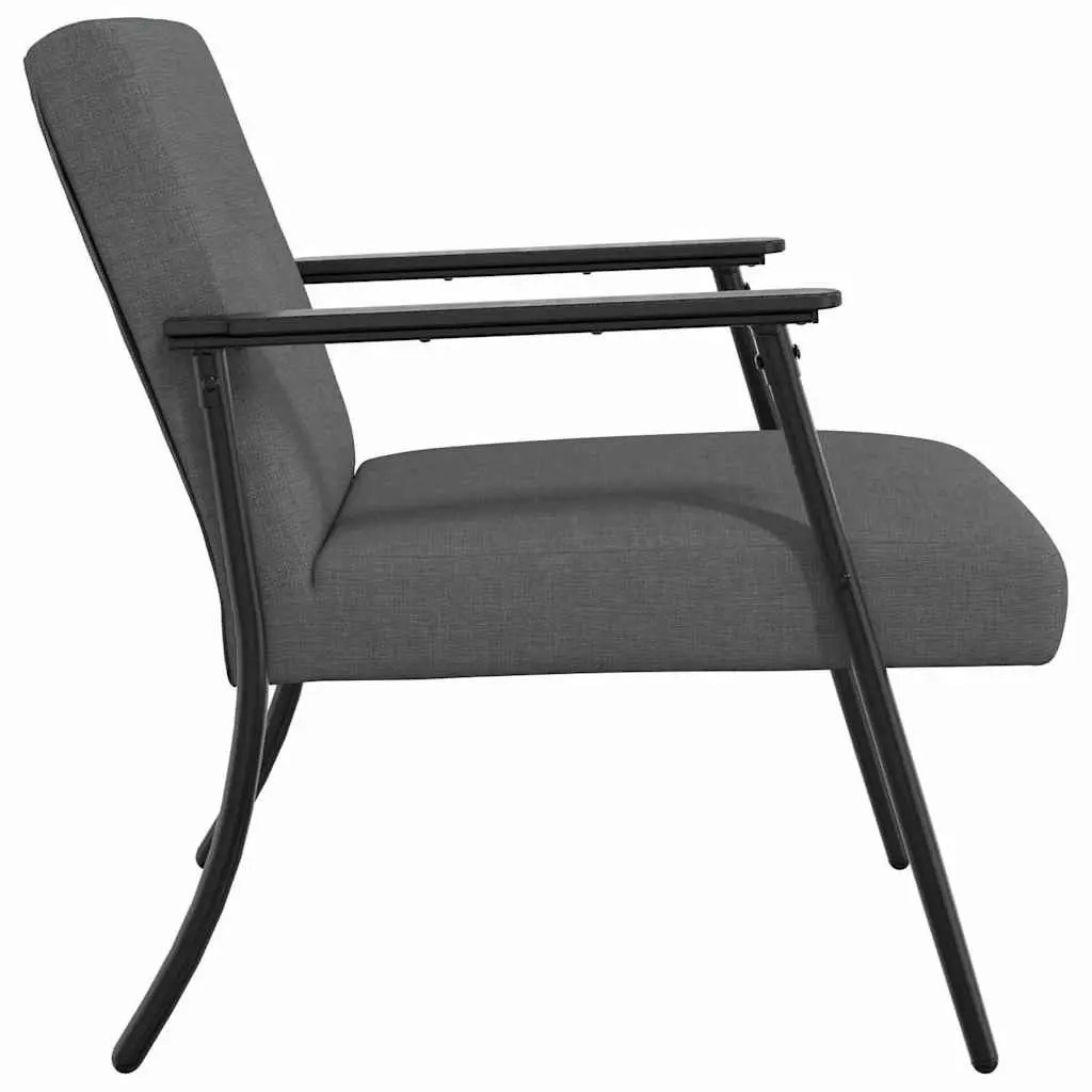 Armchair Dark Grey Fabric Ergonomic Foam Cushion Indoor Lounge Chair