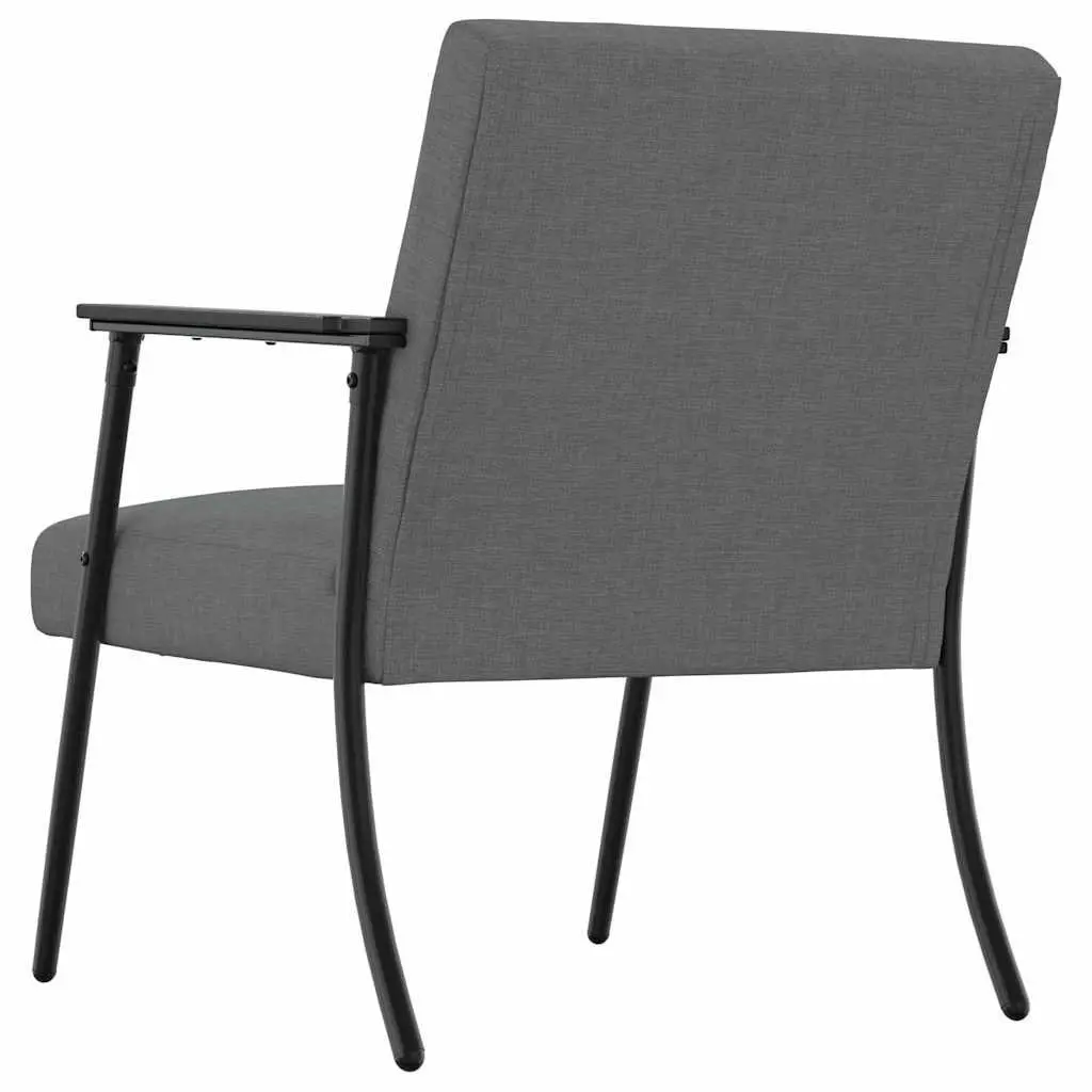 Armchair Dark Grey Fabric Ergonomic Foam Cushion Indoor Lounge Chair