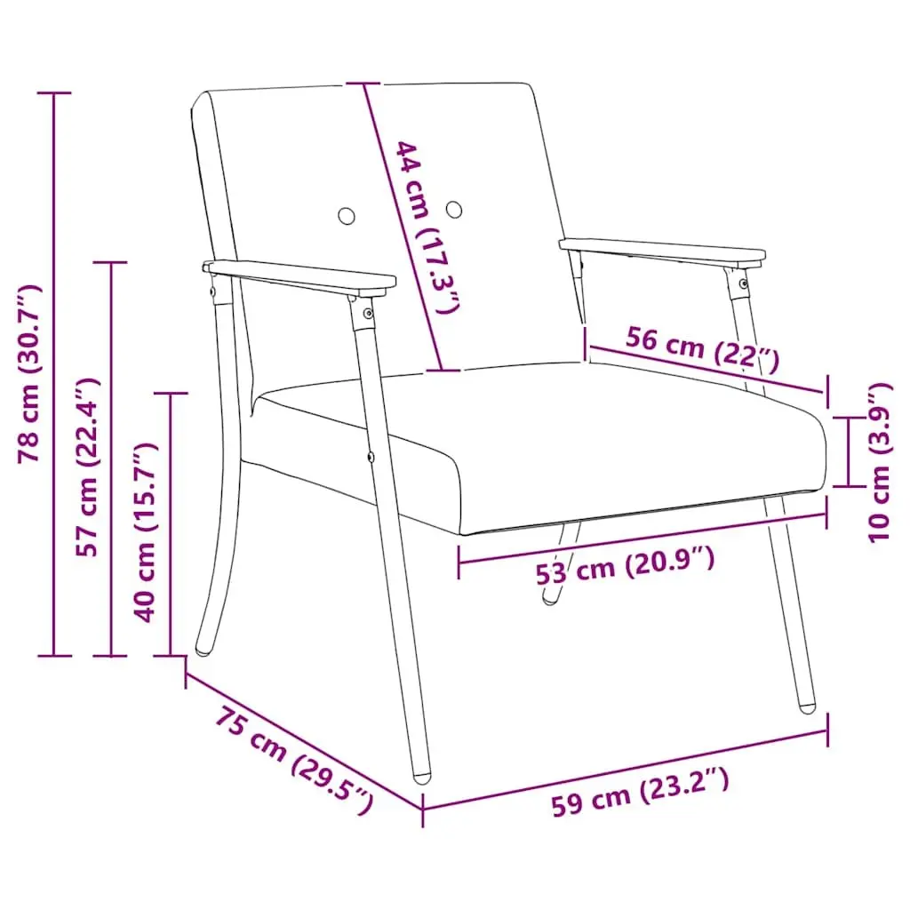 Armchair Dark Grey Fabric Ergonomic Foam Cushion Indoor Lounge Chair