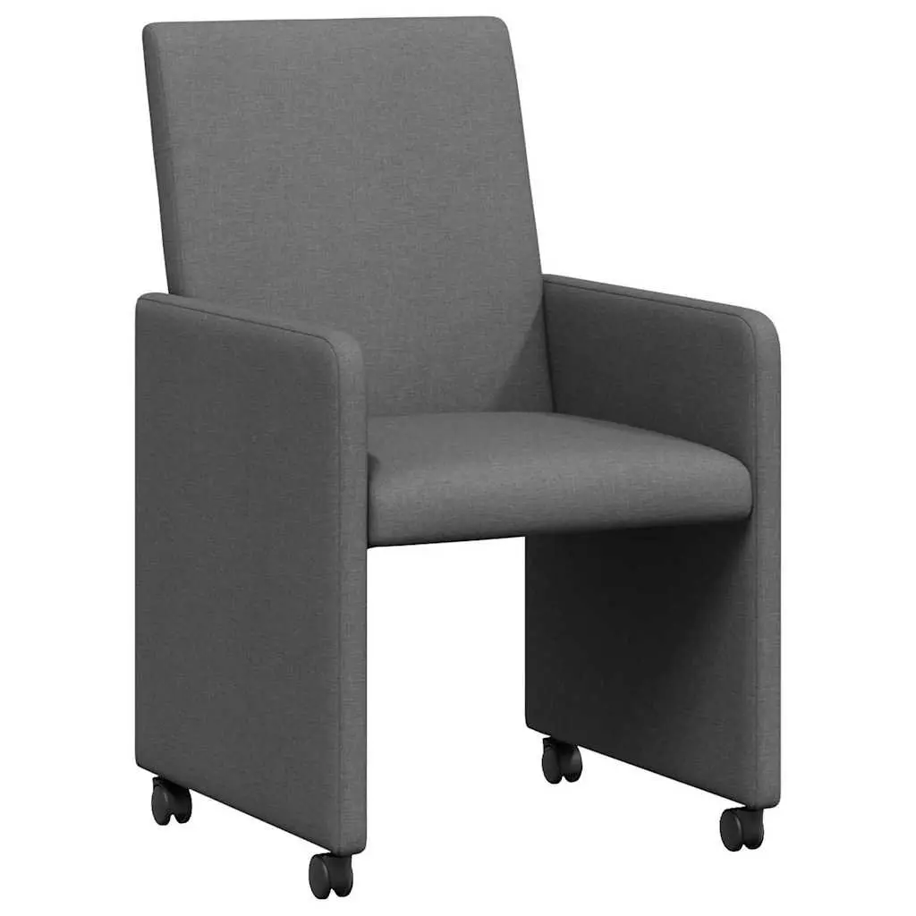 Dining Chairs with Wheels 2 pcs Grey Kitchen Dining Room Furniture Modern Design