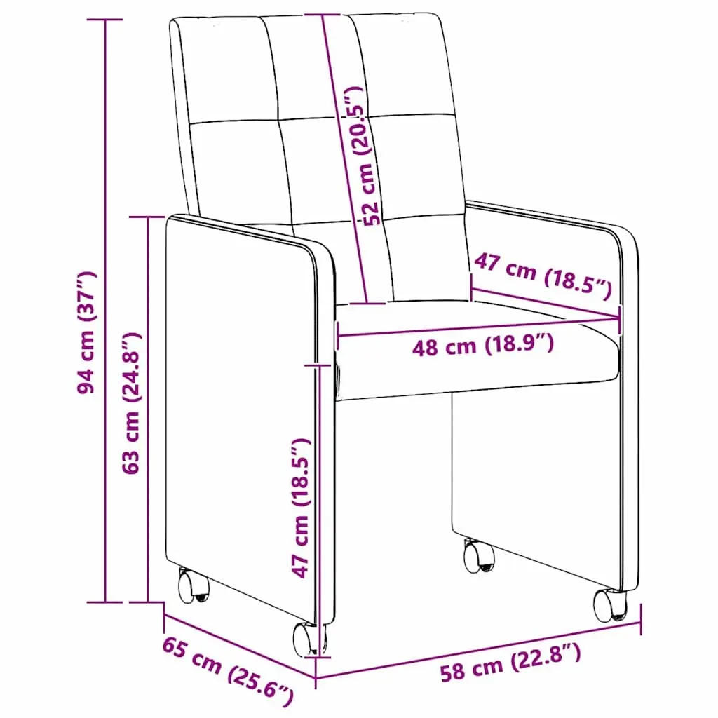 Grey Dining Chairs with Wheels for Home Use