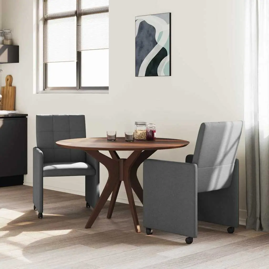 Grey Dining Chairs with Wheels for Home Use