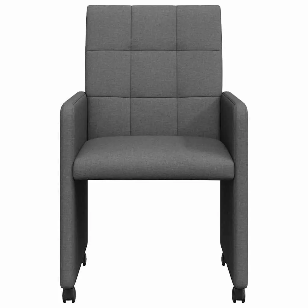 Grey Dining Chairs with Wheels for Home Use