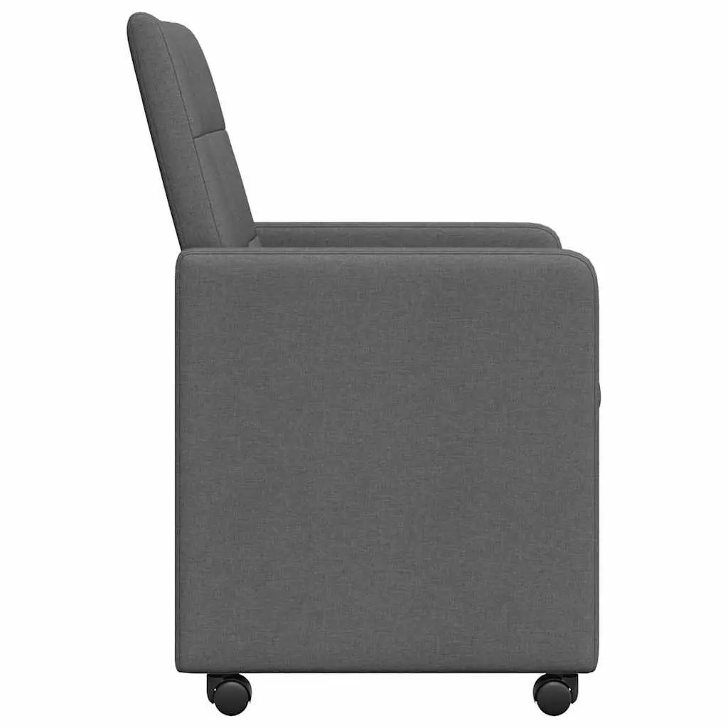 Grey Dining Chairs with Wheels for Home Use
