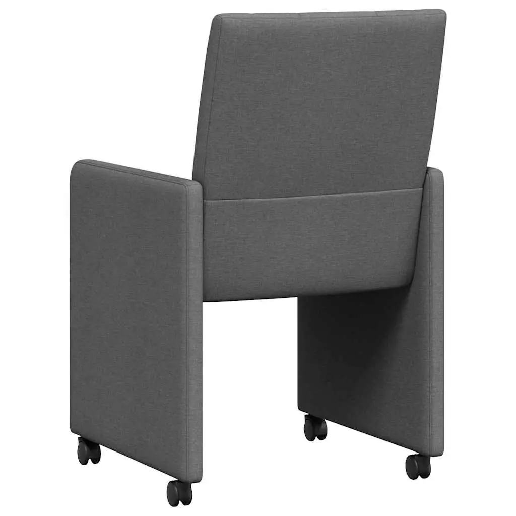 Grey Dining Chairs with Wheels for Home Use