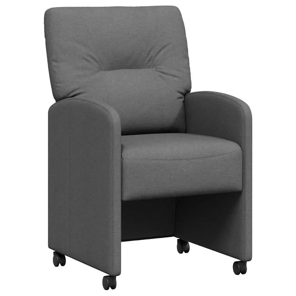 Dining Chairs with Wheels 2 pcs Grey Modern Kitchen Seating Ergonomic Design