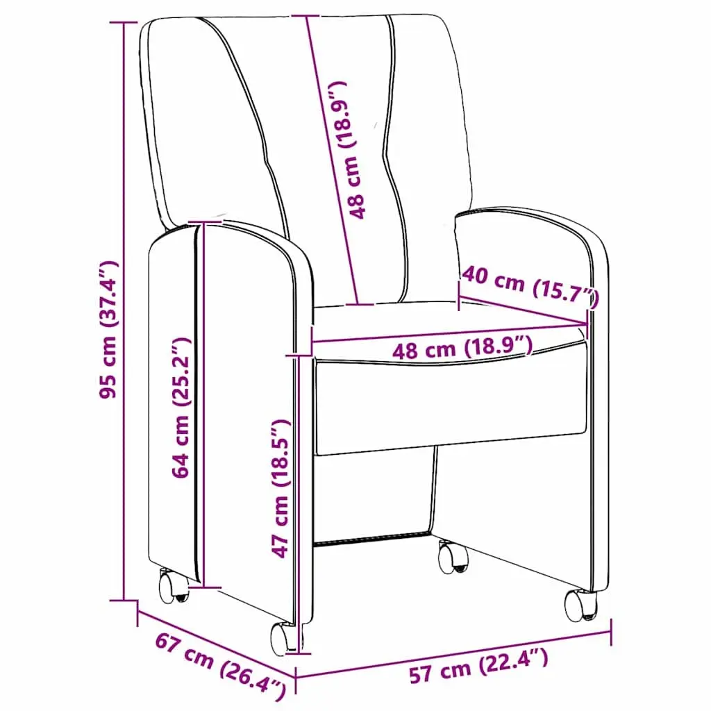 Dining Chairs with Wheels 2 pcs Grey Modern Kitchen Seating Ergonomic Design