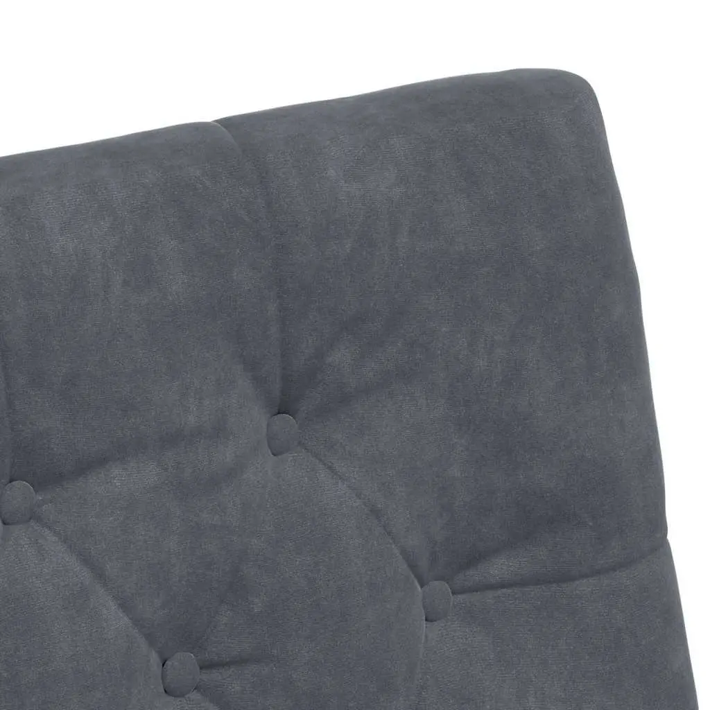 Dining Chairs with Wheels Velvet Upholstered Dark Grey Plywood and Metal 2 Piece Set