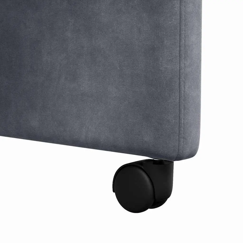 Dining Chairs with Wheels Velvet Upholstered Dark Grey Plywood and Metal 2 Piece Set
