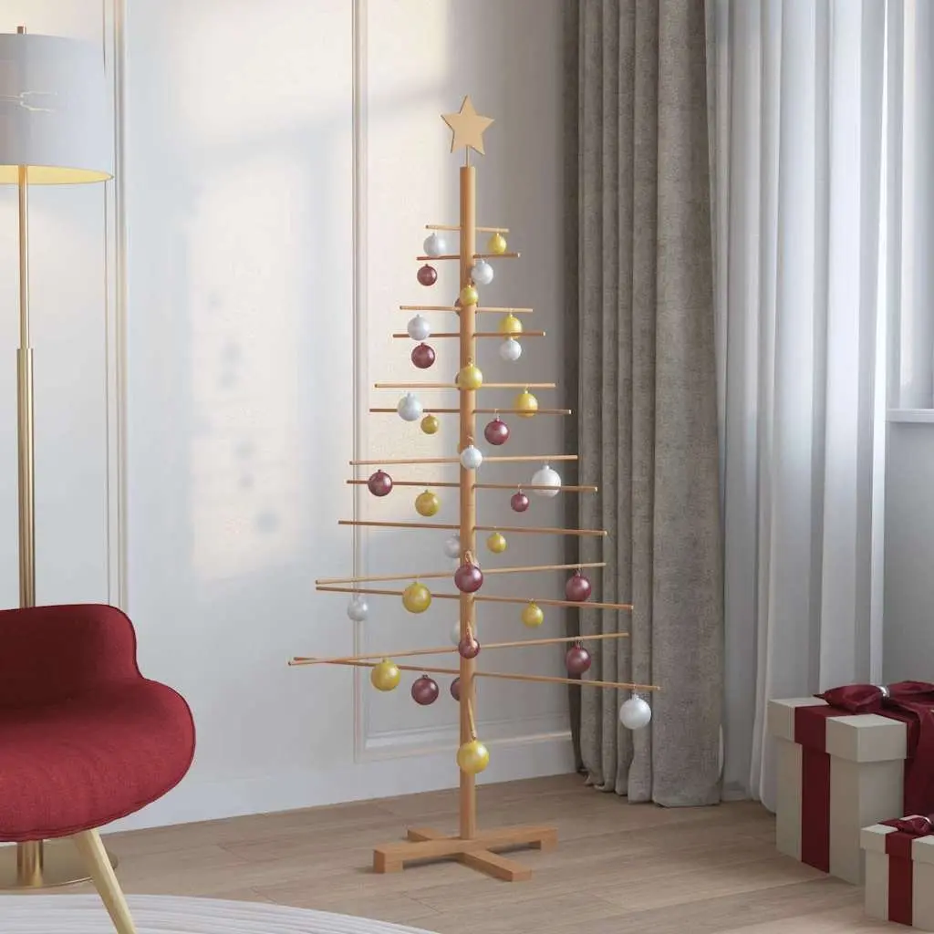 Wooden Christmas Tree Bamboo 150cm Brown Seasonal Holiday Decoration Indoor