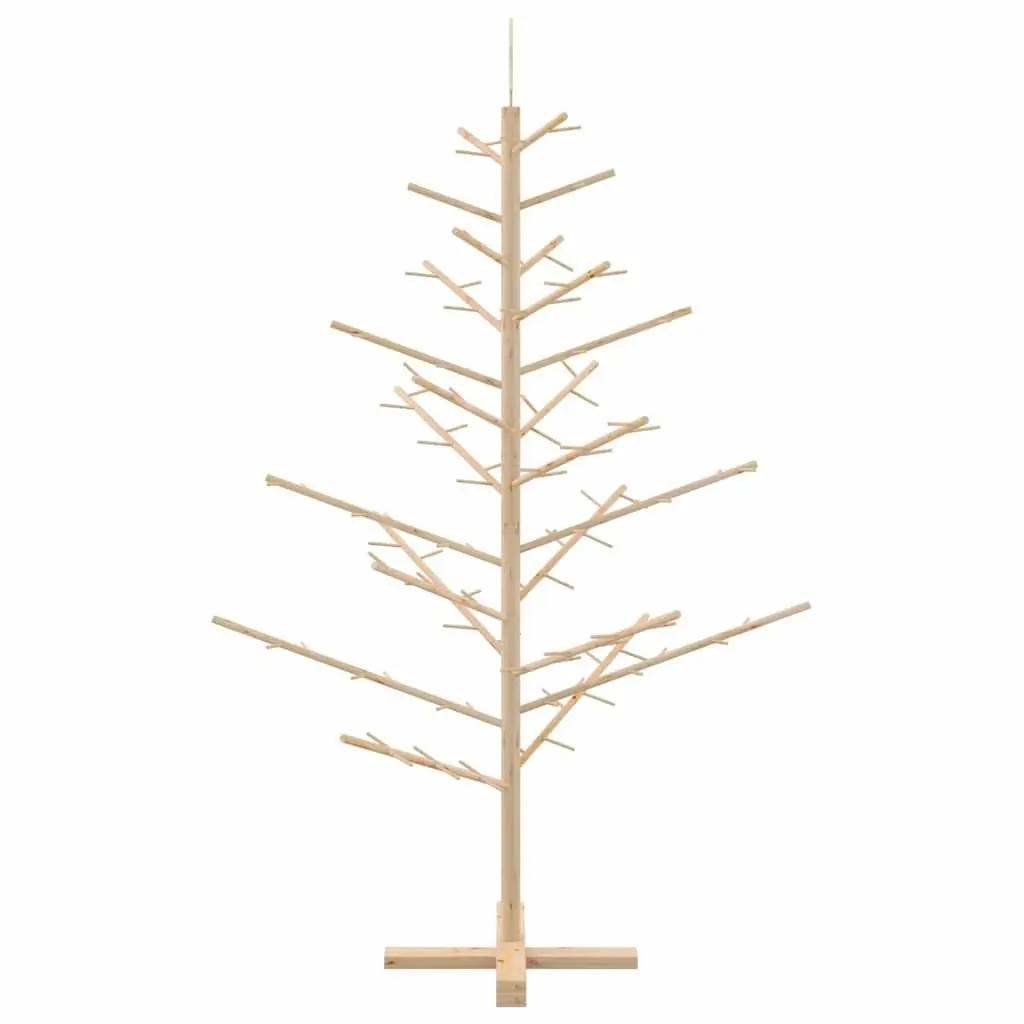 Wooden Christmas Tree with Stand Natural 150cm Solid Pine Indoor Holiday
